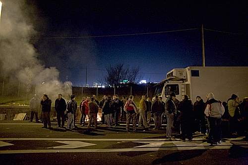 Un immagine dai presidi dei trasportatori
